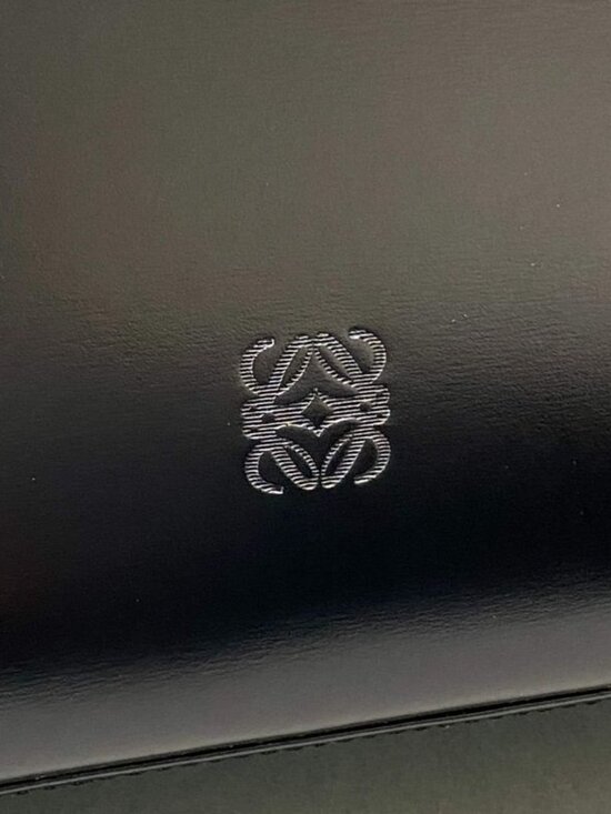 Loewe Vintage Handbag Anagram Logo Black Leather Bag - Picture 6 of 10